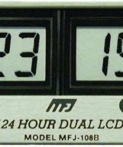 MFJ-108B, CLOCK, LCD 24/12 HOUR DUAL CLOCK