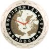 MFJ-115, CLOCK, 24 HR, WORLD MAP ANALOG WALL CLOCK