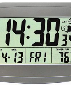 MFJ-123B, CLOCK, ATOMIC, SOLAR, GIANT, 12/24 HR, DESK/WALL