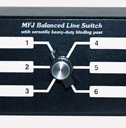 MFJ-1706H, ANT SWITCH, BAL.LINE, 6-P, CERAMIC POST