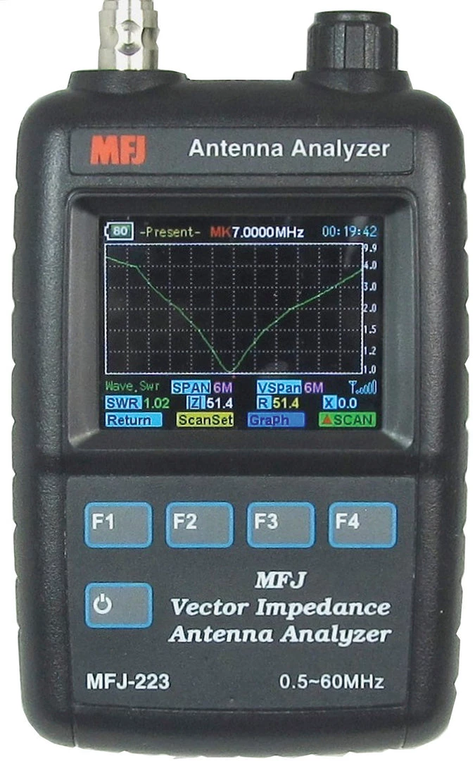 MFJ-223, COLOR GRAPHIC VNA ANTENNA ANALYZER, 1-60MHz 3 MFJ-223, COLOR GRAPHIC VNA ANTENNA ANALYZER, 1-60MHz