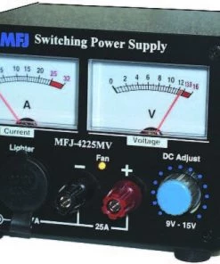 MFJ-4225MV, SWITCHING PS,25A , 12VDC, AV MTR, ADJ. LED LIGHT