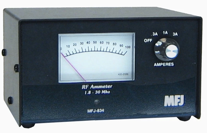 MFJ-834, RF IN-LINE CURRENT METER, COAX, 1-30MHz, 3AMP 3 MFJ-834, RF IN-LINE CURRENT METER, COAX, 1-30MHz, 3AMP