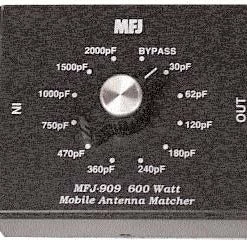 MFJ-909, MOBILE IMP.MATCHER, CAPACITOR TYPE, 10-80M, 600W