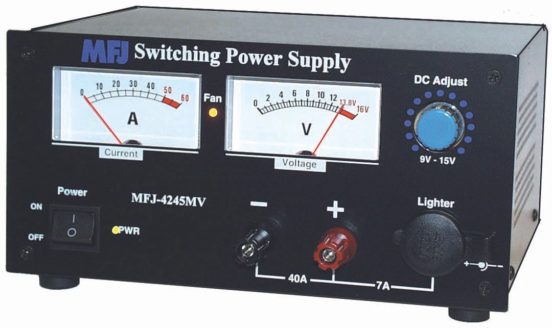 MFJ SEC-4245MV, SWITCHING PS, 45AMPS, 12VDC, METERS, ADJ, LED LAMP 3 MFJ SEC-4245MV, SWITCHING PS, 45AMPS, 12VDC, METERS, ADJ, LED LAMP