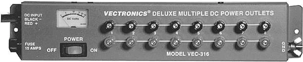 Vectronics VEC-316, DC POWER STRIP, 8 OUTLETS, METER , FUSED, 12 VDC 3 Vectronics VEC-316, DC POWER STRIP, 8 OUTLETS, METER , FUSED, 12 VDC